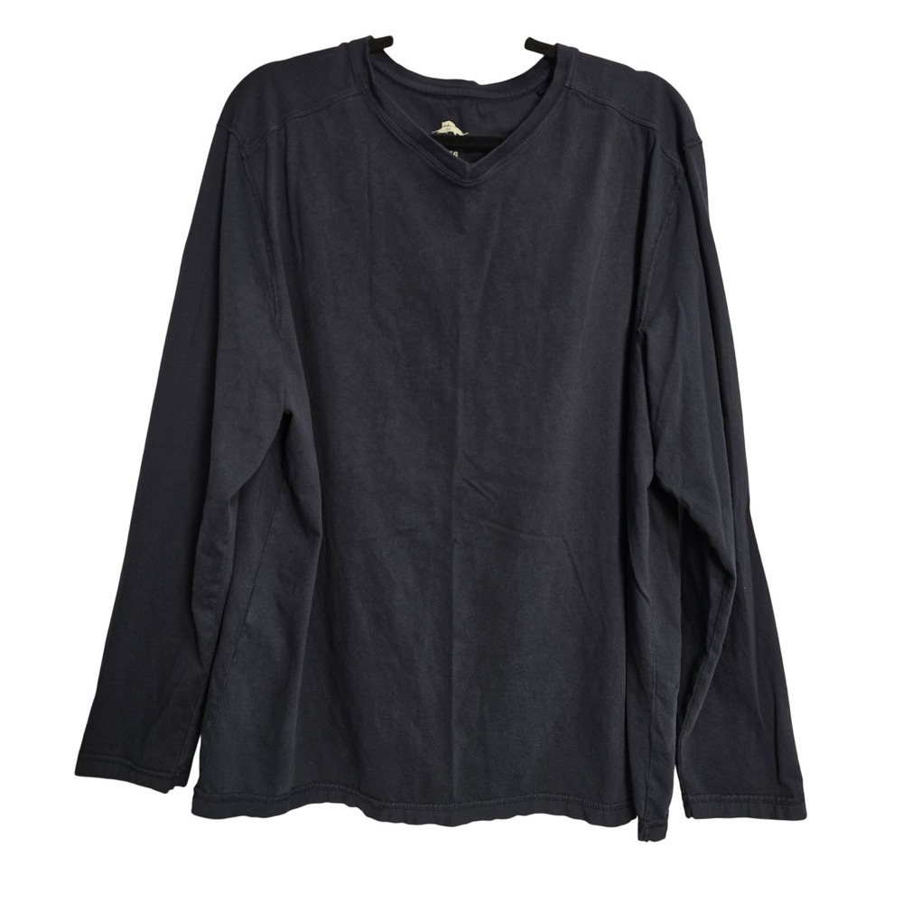 Tommy Bahama Men's XL Navy Blue V-Neck Long Sleeve Cotton Tee